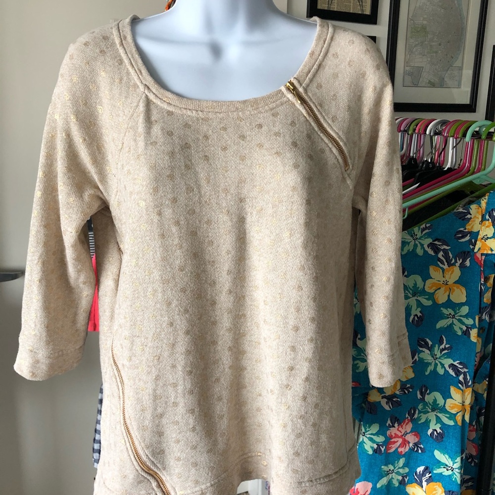 The Limited // Gold Polka Dot Lightweight Sweater